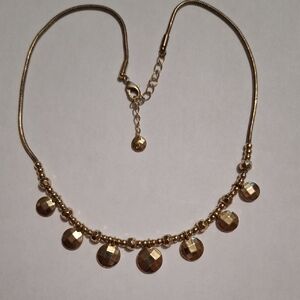Source Unknown Gold Necklace with Faceted Charms